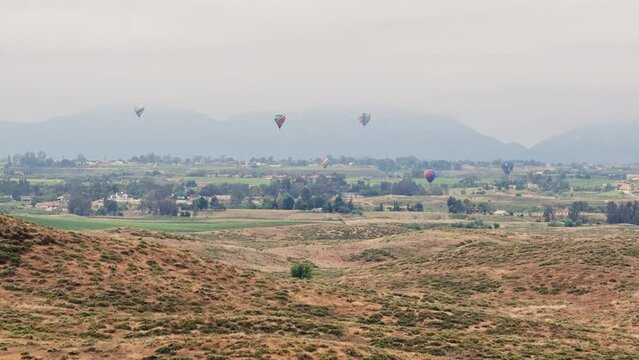 Temecula Balloon and Wine Festival Six Balloons With Slow Drone Movement Forward