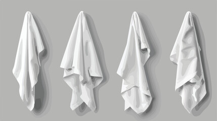 White empty handkerchief mockup  realistic vector illustration