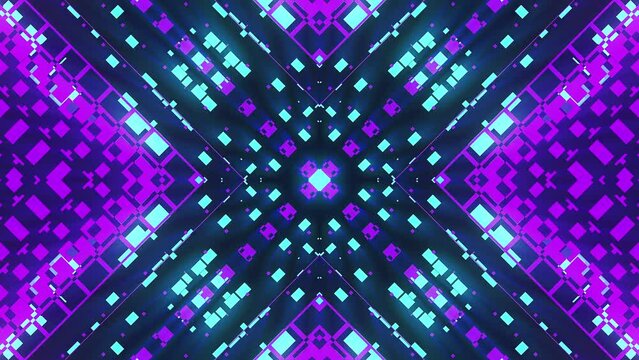 VJ Colorful Vivid Dynamic Glowing Pattern. Multicolor Glowing Shapes and Rays. VJ Loop.