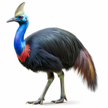 recommend clip art: a full body cassowary white background