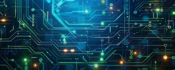 Obraz premium Abstract high technology lines connect of future on dark blue background 