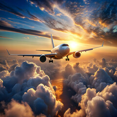 An airliner throughout stormy clouds