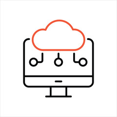 Cloud Computing Icon editable stock vector icon