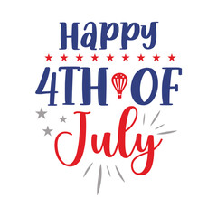 4th July Independence Day Illustration, American patriotic rainbow. United States of America Independence Day design. Vector template for 4th of July