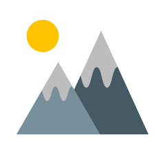 Snow Capped Mountain Vector Flat Icon