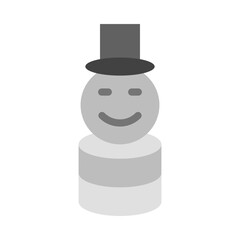 Snowman Without Snow Vector Flat Icon