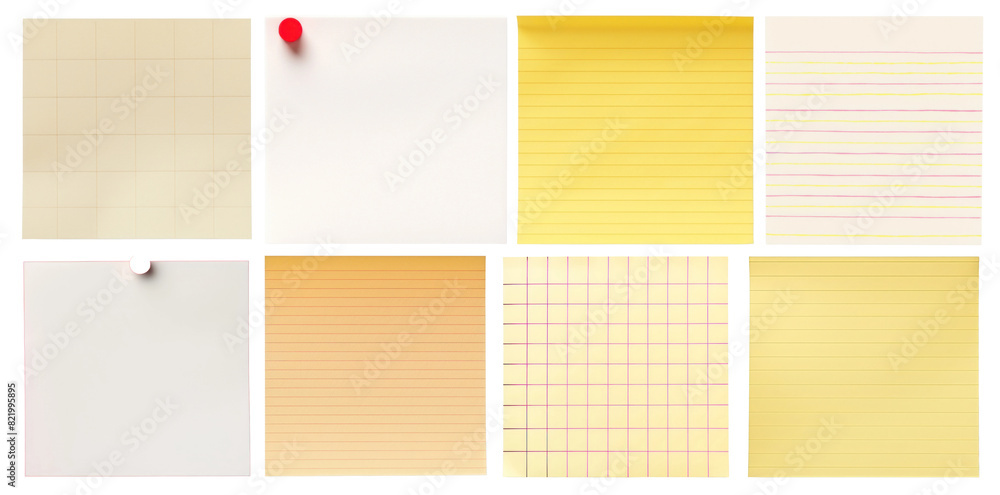 Poster sticky note png element set on transparent background
