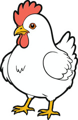 Easter chicken with redhead standing on its feet