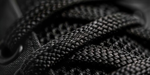 Macro Shot of Black Athletic Shoe Laces