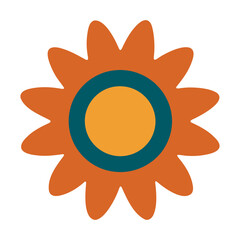 Sunflower leaf boho icon