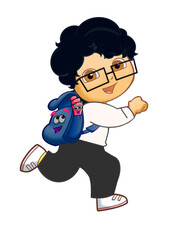 illustration of a businessman running with a briefcase