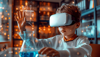 How a child experiences advanced science experiments with VR technology