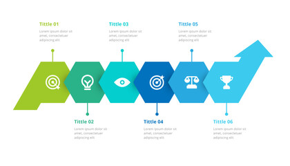 Infographic design 6 point or steps with icons. Infographic business concept Can be used for info graphics, flow charts, presentations, web sites, banners.