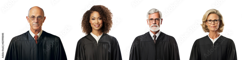 Poster judge png element set on transparent background