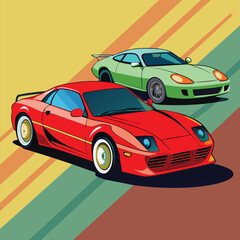 Fototapeta premium Flat design illustration of car