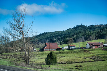 Serene farm in the hills of Oregon, USA