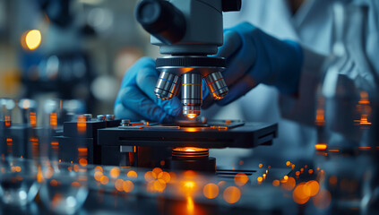 Observe the cells with a metal lens microscope.