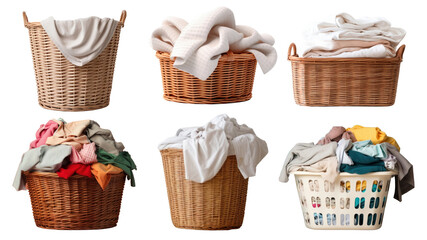 Laundry day png element set on transparent background