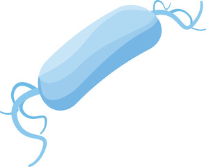 Blue bacteriophage illustration in modern. Clean. And simple vector graphic design on a white background for educational. Scientific. And medical concept in biology. Microbiology. Virology