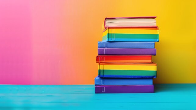 Rainbow Pride Flag in LGBTinclusive book clubs, pride month LGBTQIA theme