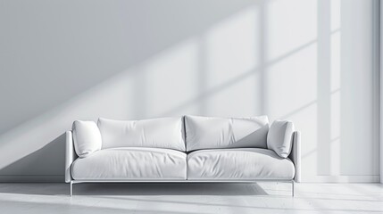 A white comfortable sofa representation.