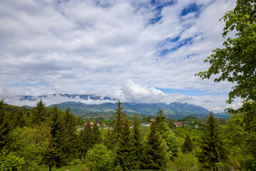beautiful mountain landscape with mountains Bucegi Romania.