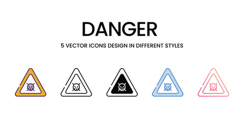 Danger  Icons different style vector stock illustration