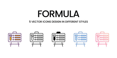 Formula Icons different style vector stock illustration