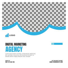 Digital marketing for social media post or square banner template