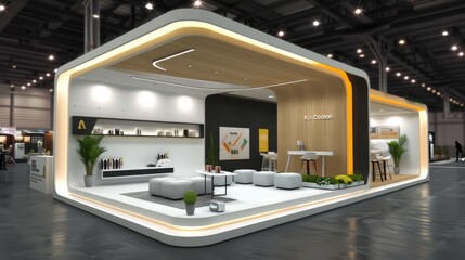 Booth design decorate for Event or Exhibition. Commercial concept
