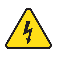 High voltage sign with lightning