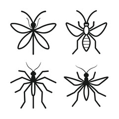 Set of Mosquito line icon, outline vector sign, linear style pictogram Symbol, logo illustration