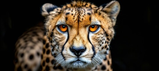 Obraz premium Elegant cheetah traversing the vast savannah landscape in pursuit of elusive prey