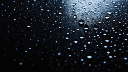 Rain Droplets on Black Background