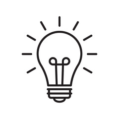 The light bulb icon, full of ideas and creative thinking, analytical thinking for processing. Outline symbol illustration.