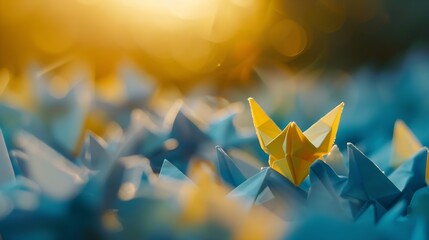 Success transformation and Transform to succeed or improving concept and leadership in business through innovation and evolution with paper origami changed for the better : Generative AI