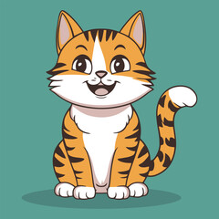 cartoon cat vector cat vector cartoon talking style Set of cat on white background vector illustration.