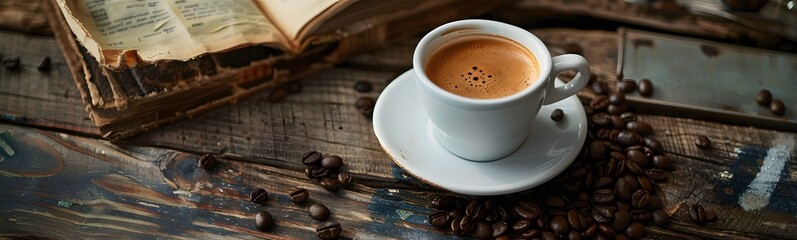 Fototapeta premium coffee on wood table