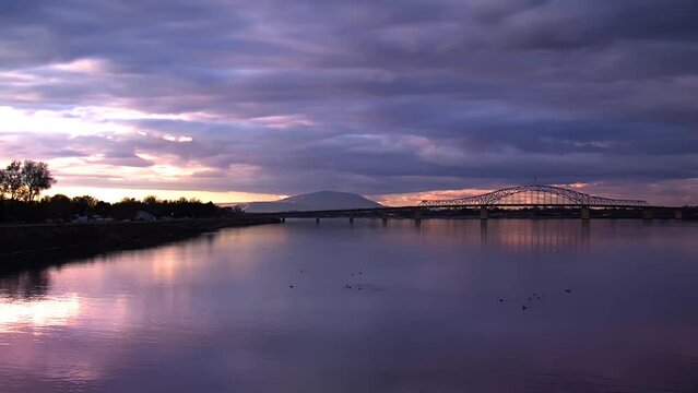 Pioneer Bridge (Blue Bridge) at Dusk - Kennewick, WA