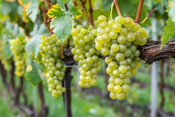 Obraz premium Elegant grapevines swaying in the wind with gentle branch movements in a mesmerizing display