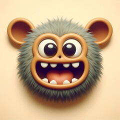 Furry Monster Fun: Cartoon Character T-Shirt Design