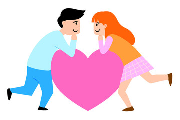 Illustration of love of a couple.