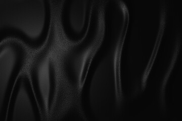 Soft, flowing waves of black leather, capturing a sense of sophistication and luxury, perfect for creating elegant backdrops