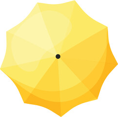 Vector illustration of a vibrant yellow umbrella, perfect for seasonal or weatherrelated designs © juliars