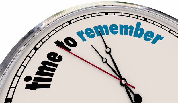 Time to Remember Clock Recall Reminder Important Event Schedule Appointment 3d Illustration