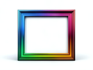 Rainbow picture frame isolated  on white background with copy space.