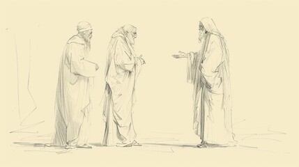 Obraz premium Vision of Daniel’s Prayer for His People - Biblical Watercolor Illustration