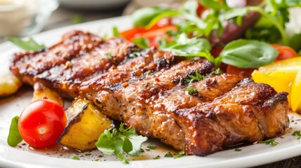 Meat steak food illustration generated by ai