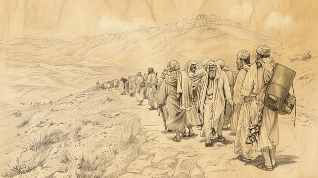 Vision of Daniel&rsquo;s Prayer for His People - Biblical Watercolor Illustration