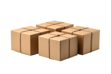 The Towering Nest of Earthy Crates on a Clear PNG or White Background.